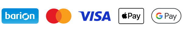 Elfogadott fizetési módok: Barion, Mastercard, Visa, Apple Pay és Google Pay