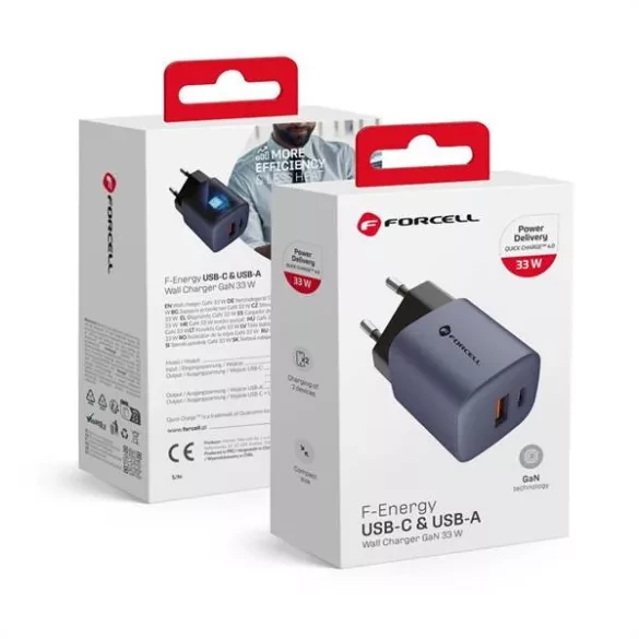 FORCELL F-ENERGY GaN VT-31 Type C + USB A fast charger 33W