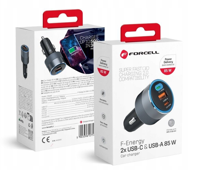 FORCELL F-ENERGY Alu car charger 85W